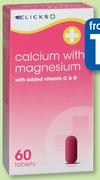Clicks Calcium With Magnesium 60 Tablets-Per Pack