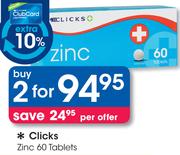 Clicks Zinc-2x60 Tablets