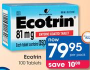 Ecotrin 100 Tablets-Per Pack