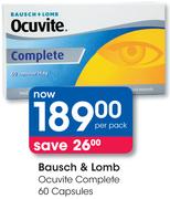 Bausch & Lomb Ocuvite Complete 60 Capsules-Per Pack