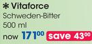 Vitaforce Schweden-Bitter-500ml
