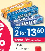 Halls 9 Lozenges-2 packs