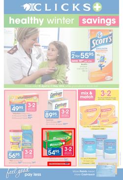 Clicks : Healthy Winter Savings (15 Apr - 11 May 2014), page 1