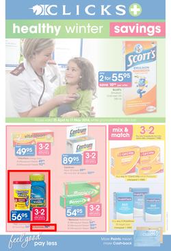 Clicks : Healthy Winter Savings (15 Apr - 11 May 2014), page 1