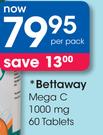 Bettaway Mega C 1000mg-60 Tablets