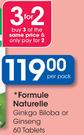 Formule Naturelle Ginkgo Biloba Or Ginseng-60 Tablets