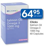 Clicks Salmon Oil Omega 3 1000mg-60 Capsules 