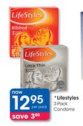 Lifestyles 3-Pack Condoms-Per Pack