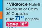Vitaforce Revitalise Or Calm 30 Capsules-Per Pack