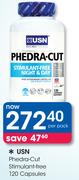 USN Phedra-Cut Stimulant-Free 120 Capsules-Per Pack