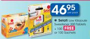 Selati Low Kilojoule Sweetener 300 Tablets + 100 Or 100 Sachets-Per Pack