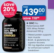 GNC Pro Performance AMP 100% Whey Protein Advanced-930g