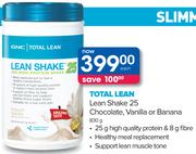 Total Lean Shake 25 Chocolate, Vanilla Or Banana-830g
