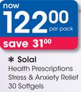 Solal Health Prescriptions Stress And Anxiety Relief Softgels-30's
