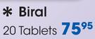 Biral Tablets-20's