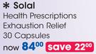 Solal Health Prescriptions Exhaustion Relief Capsules-30's