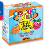 Brain Child Omega 3 Value Pack 60 Burstlets + 60 Chew Tablets-Per Pack