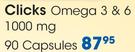 Clicks Omega 3 & 6 1000mg 90 Capsules-Per Pack