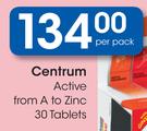 Centrum Active from A to Zinc 30 Tablets-Per Pack