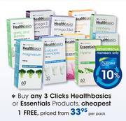 Clicks Healthbasics or Essentials Products-Per Pack
