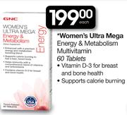 Women's Ultra Mega Energy & Metabolism Multivitamin 60 Tablets