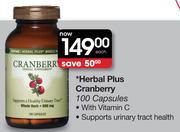 Herbal Plus Cranberry 100 Capsules