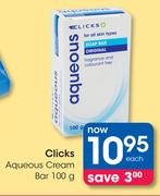 Clicks Aqueous Cream Bar-100g