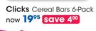 Clicks Single Cereal Bars-6 Pack