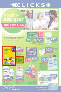 Clicks : Healthy New Year You Pay Less (31 Dec 2013 - 21 Jan 2014), page 1