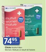 Clicks Multivit Men Women, Mature Or Adult-60 Tablets