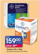 Contour TS Or Plus 50 Blood Glucose Test Strips-Per Pack