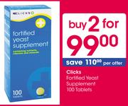 Clicks Fortified Yeast Supplement-100 Tablets