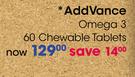AddVance Omega 3 60 Chewable Tablets