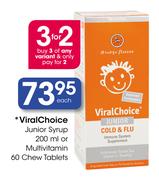 ViralChoice Junior Syrup-200ml Or Multivitamin 60 Chew Tablets Each