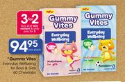 Gummy Vites Everyday Wellbeing For Boys & Girls 60 Chewtabs-Per Pack