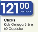 Clicks Kids Omega 3 & 6-60 Capsules