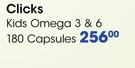 Clicks Kids Omega 3 & 6-180 Capsules
