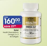 Solal Health Prescriptions Omega 3x3-60 Softgels