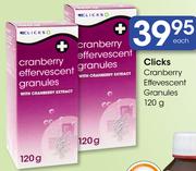 Clicks Cranberry Effevescent Granules-120G Each