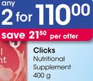 Clicks Nutrutional Supplement-2x400G