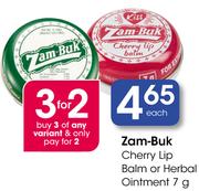 Zam-Buk Cherry Lip Balm Or Herbal Ointment-7G Each