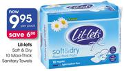 Lil-lets Soft & Dry 10 Maxi-Thick Sanitary Towels-Per Pack