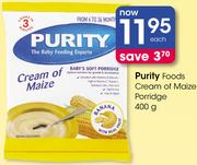 Purity Foods Cream Of Maize Porridge-400G