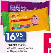 Clicks Toddler 40 Toilet Training Wipes Or Hygiene Wipes-Per Pack