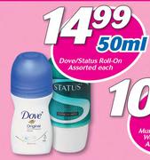 Dove/Status Roll-On Assorted-50ml Each