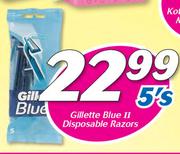 Gillette Blue II Disposable Razors-5's Pack