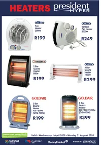 President Hyper : Heaters (01 April - 31 August 2026)
