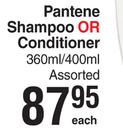 Pantene Shampoo Or Conditioner Assorted-360ml/400ml Each