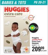 Huggies Jumbo Pack Extra Care Nappies Sizes 1-5-Per Pack