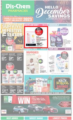 Dis-Chem : Hello December Savings (13 December - 08 January 2023), page 1